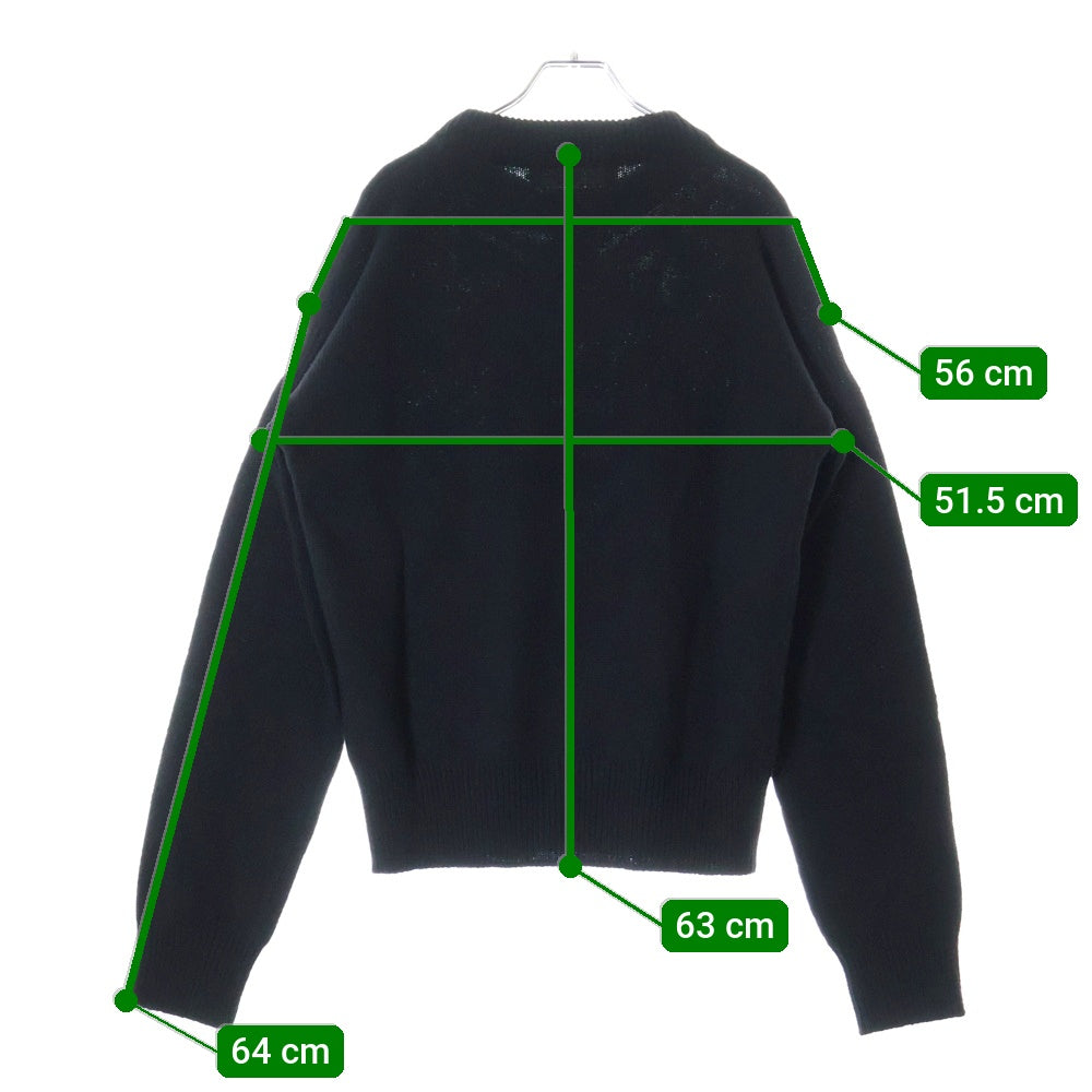 MARNI(マルニ) 23AW ROUNDNECK SWEATER フロントロゴモヘヤ クルーネックニット セーター ブラック/ホワイト GCMG0353Q0UFH942