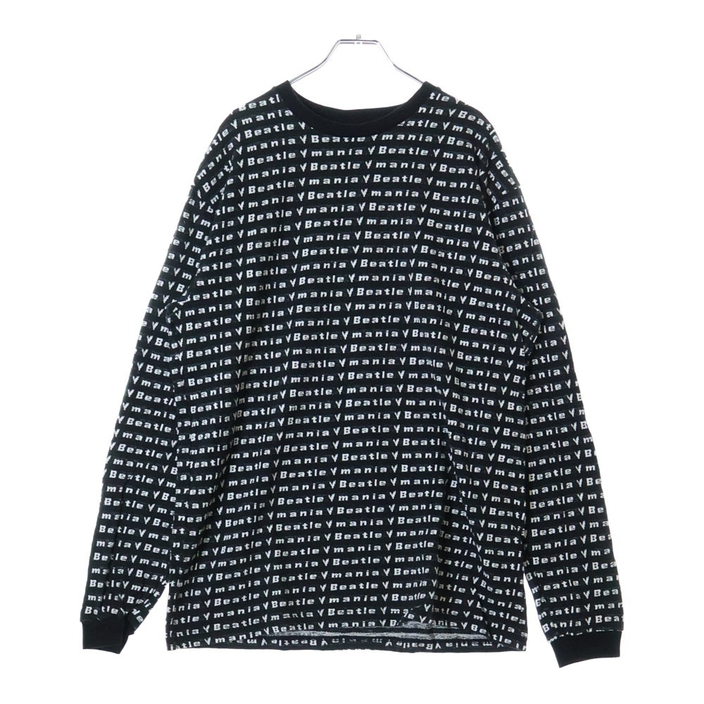 BOWWOW(バウワウ) 23AW BEATLE MANIA LOVE JACQUARD LS ビートルマニア ラブ ジャカード 総柄 ニット ロングスリーブ 長袖カットソー ブラック/ホワイト BW2302-BMLJL