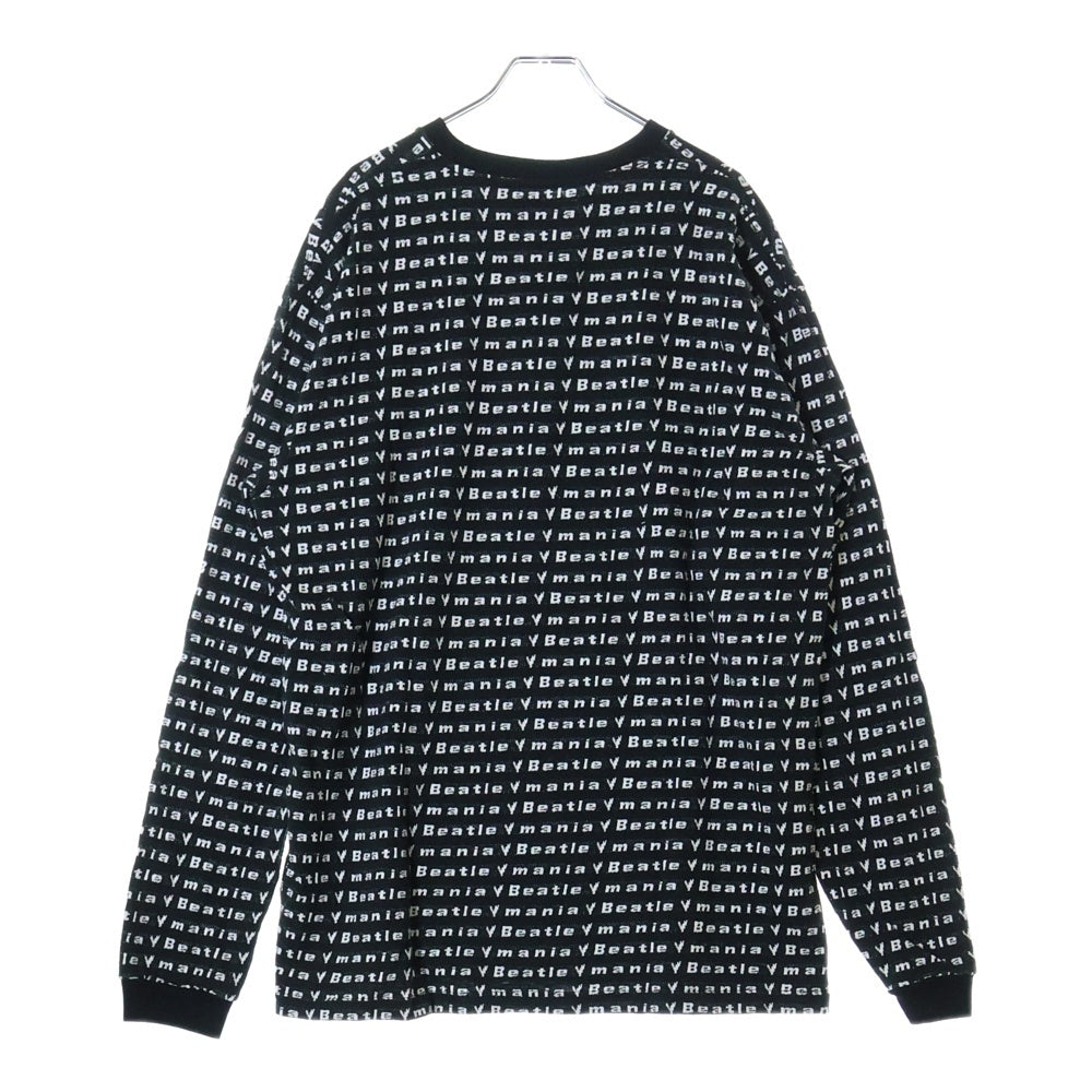 BOWWOW(バウワウ) 23AW BEATLE MANIA LOVE JACQUARD LS ビートルマニア ラブ ジャカード 総柄 ニット ロングスリーブ 長袖カットソー ブラック/ホワイト BW2302-BMLJL