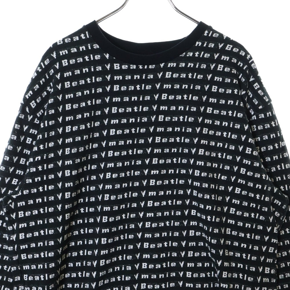 BOWWOW(バウワウ) 23AW BEATLE MANIA LOVE JACQUARD LS ビートルマニア ラブ ジャカード 総柄 ニット ロングスリーブ 長袖カットソー ブラック/ホワイト BW2302-BMLJL
