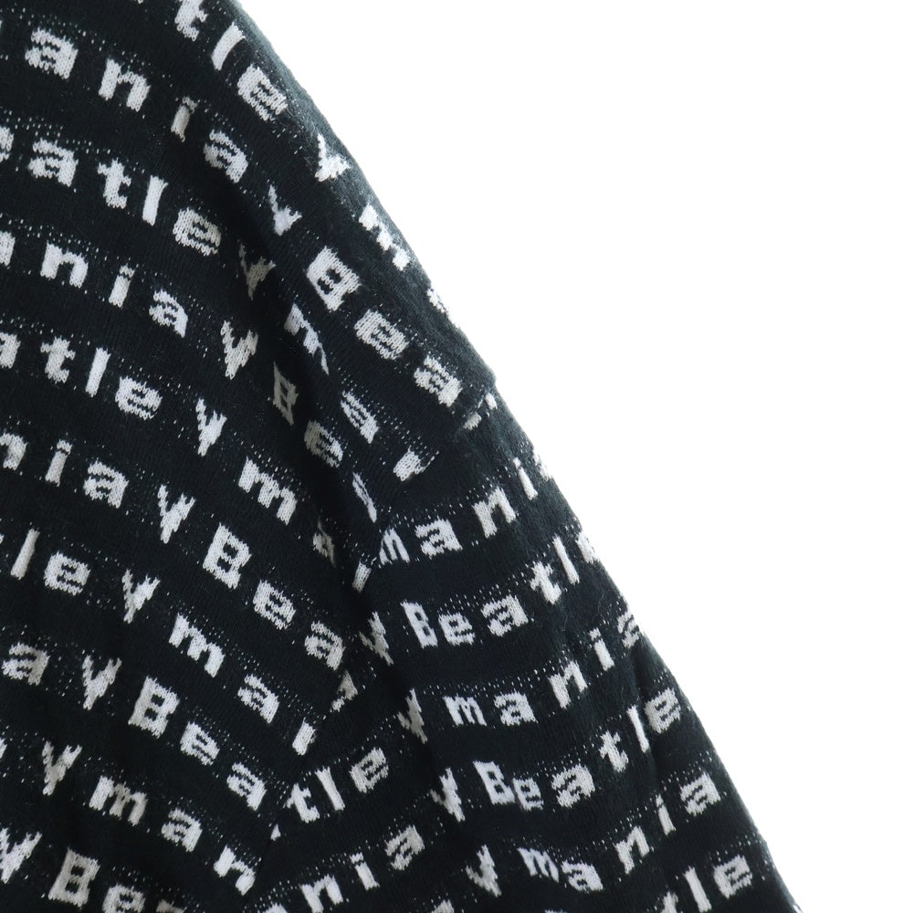 BOWWOW(バウワウ) 23AW BEATLE MANIA LOVE JACQUARD LS ビートルマニア ラブ ジャカード 総柄 ニット ロングスリーブ 長袖カットソー ブラック/ホワイト BW2302-BMLJL