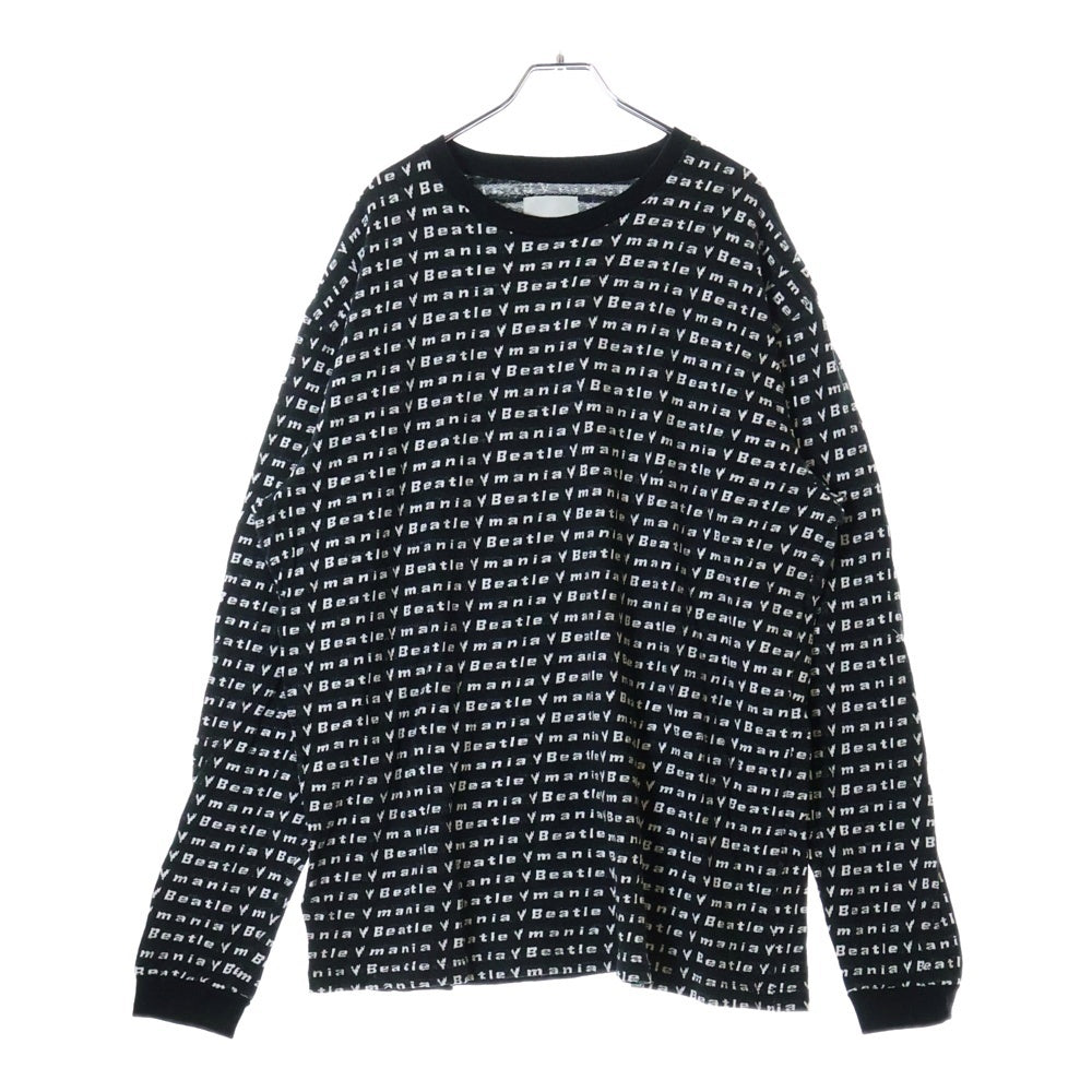BOWWOW(バウワウ) 23AW BEATLE MANIA LOVE JACQUARD LS ビートルマニア ラブ ジャカード 総柄 ニット ロングスリーブ 長袖カットソー ブラック/ホワイト BW2302-BMLJL