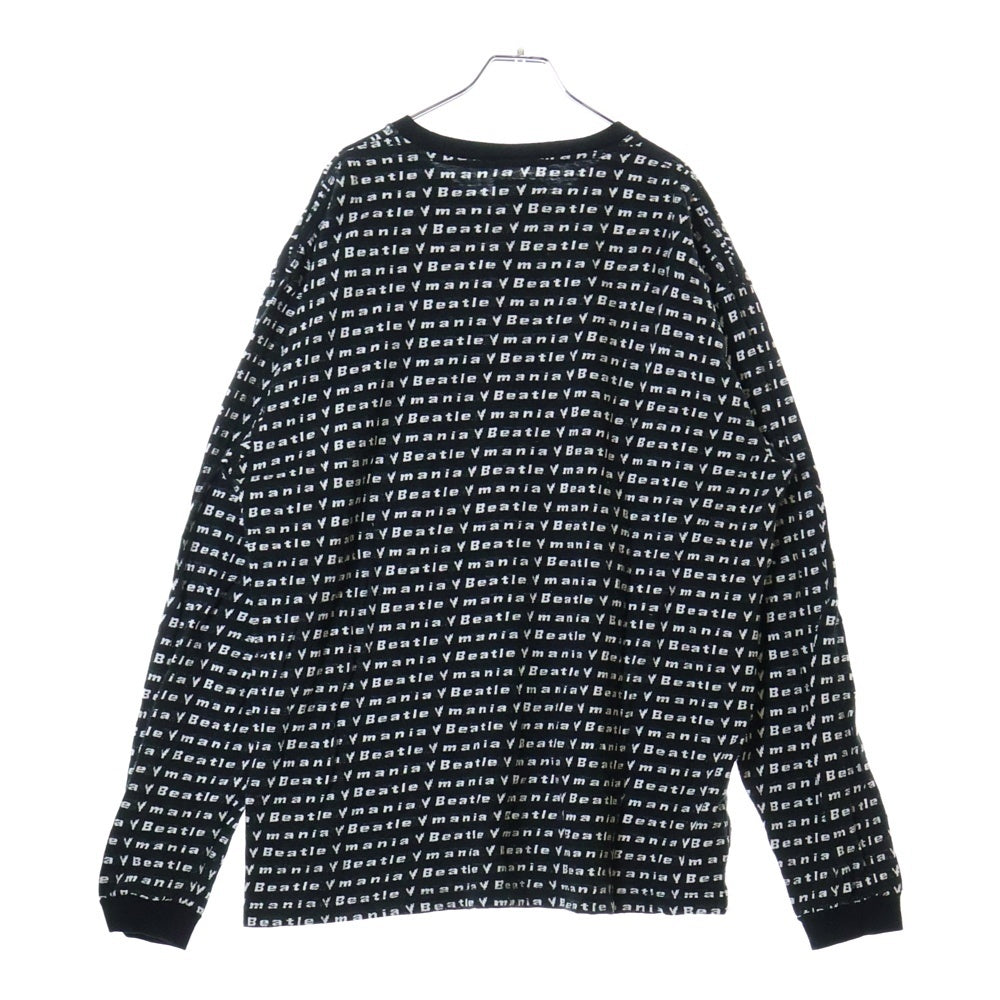 BOWWOW(バウワウ) 23AW BEATLE MANIA LOVE JACQUARD LS ビートルマニア ラブ ジャカード 総柄 ニット ロングスリーブ 長袖カットソー ブラック/ホワイト BW2302-BMLJL