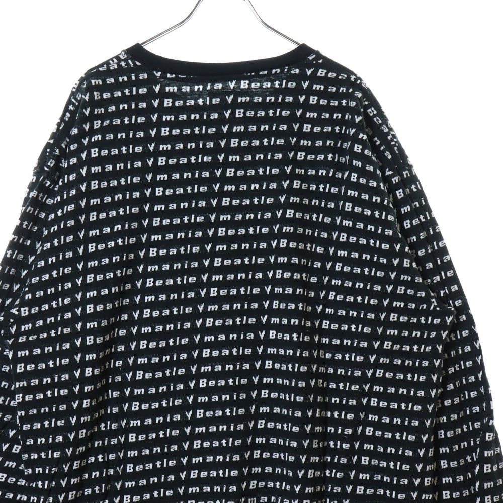 BOWWOW(バウワウ) 23AW BEATLE MANIA LOVE JACQUARD LS ビートルマニア ラブ ジャカード 総柄 ニット ロングスリーブ 長袖カットソー ブラック/ホワイト BW2302-BMLJL