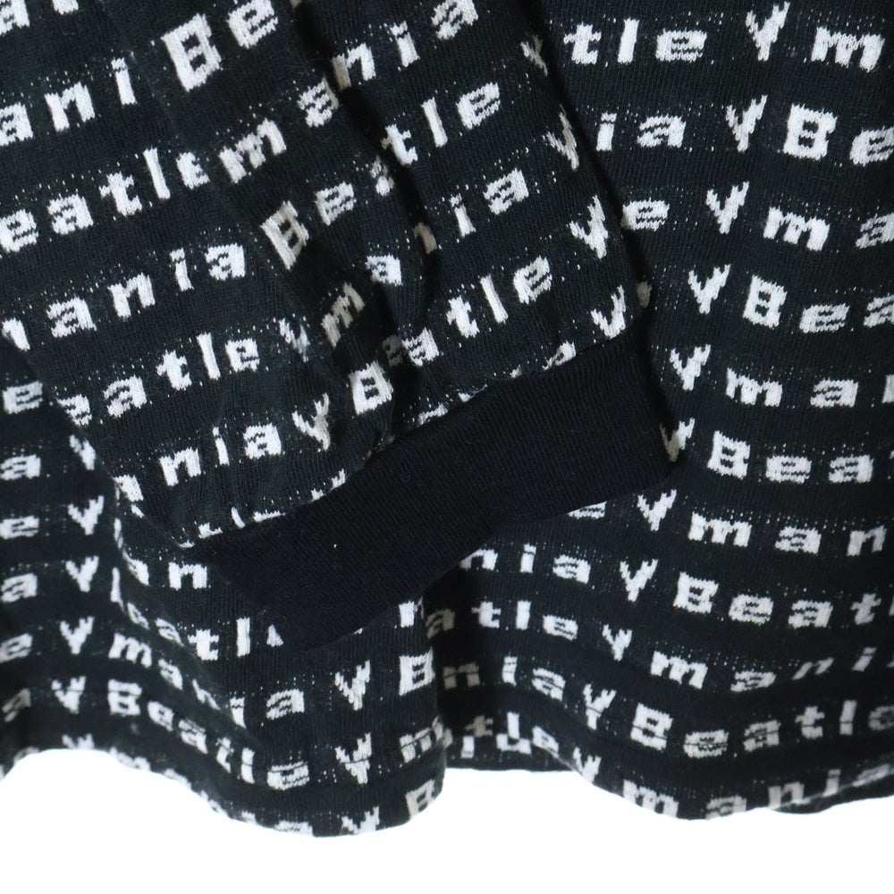 BOWWOW(バウワウ) 23AW BEATLE MANIA LOVE JACQUARD LS ビートルマニア ラブ ジャカード 総柄 ニット ロングスリーブ 長袖カットソー ブラック/ホワイト BW2302-BMLJL