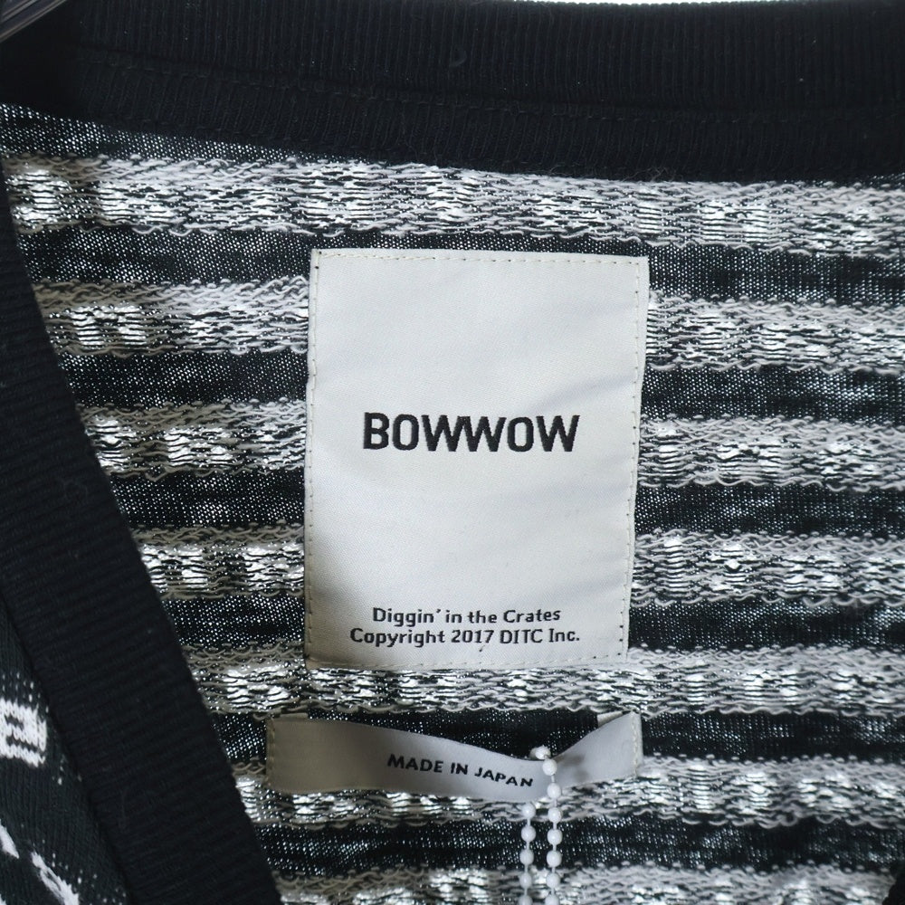 BOWWOW(バウワウ) 23AW BEATLE MANIA LOVE JACQUARD LS ビートルマニア ラブ ジャカード 総柄 ニット ロングスリーブ 長袖カットソー ブラック/ホワイト BW2302-BMLJL