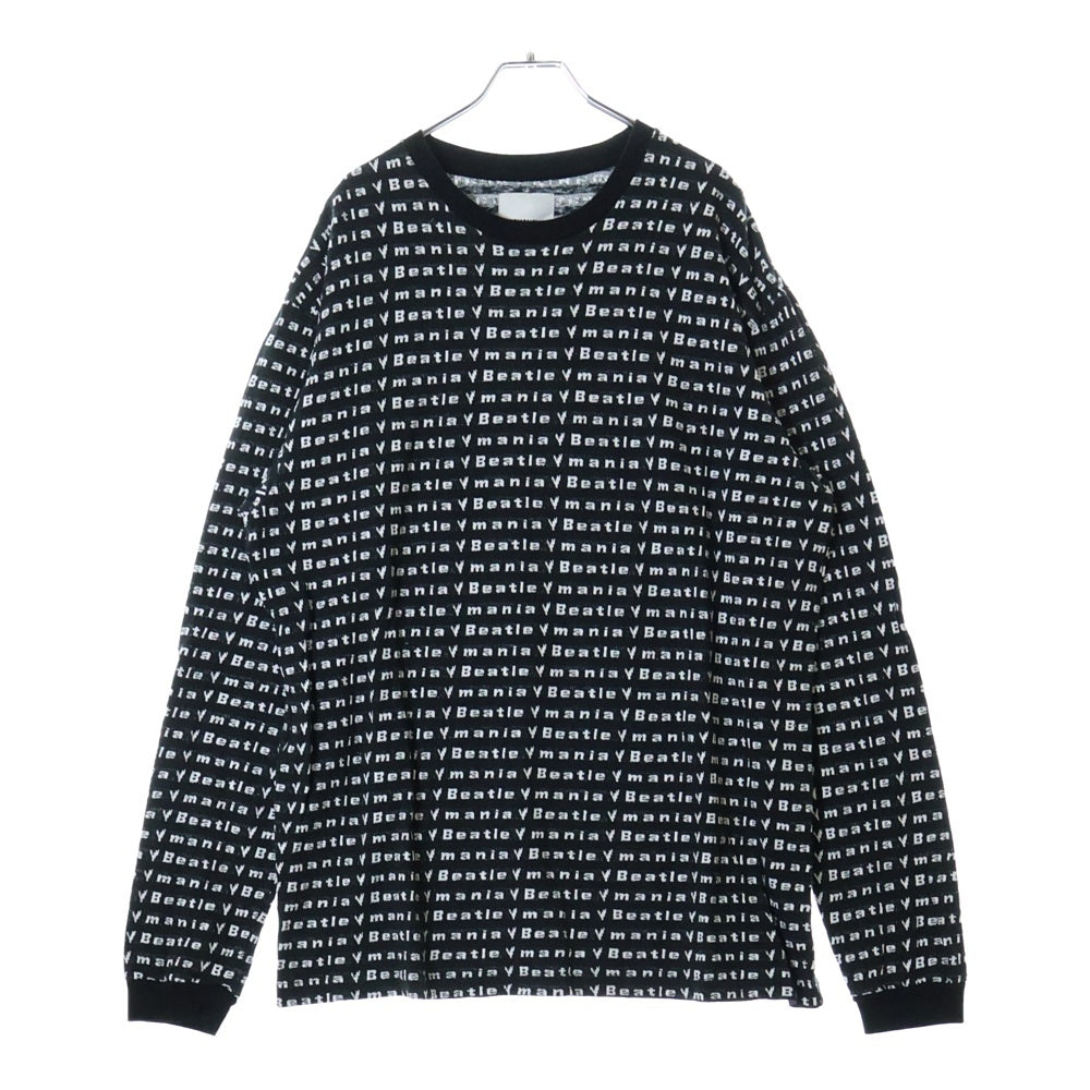 BOWWOW(バウワウ) 23AW BEATLE MANIA LOVE JACQUARD LS ビートルマニア ラブ ジャカード 総柄 ニット ロングスリーブ 長袖カットソー ブラック/ホワイト BW2302-BMLJL