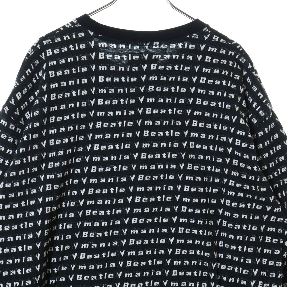 BOWWOW(バウワウ) 23AW BEATLE MANIA LOVE JACQUARD LS ビートルマニア ラブ ジャカード 総柄 ニット ロングスリーブ 長袖カットソー ブラック/ホワイト BW2302-BMLJL