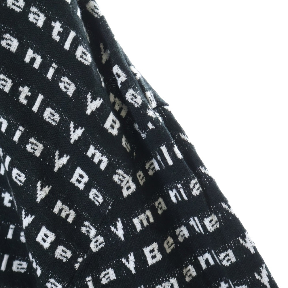 BOWWOW(バウワウ) 23AW BEATLE MANIA LOVE JACQUARD LS ビートルマニア ラブ ジャカード 総柄 ニット ロングスリーブ 長袖カットソー ブラック/ホワイト BW2302-BMLJL