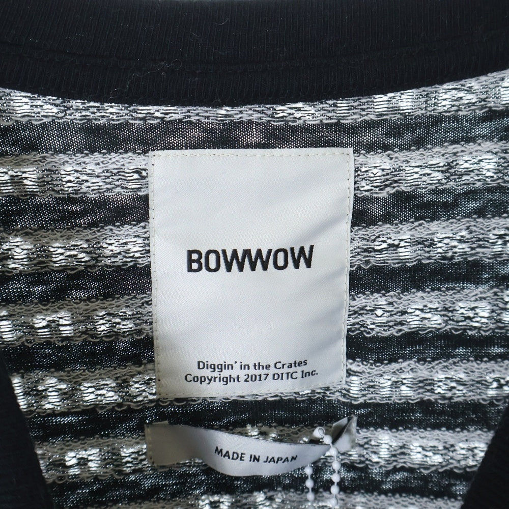 BOWWOW(バウワウ) 23AW BEATLE MANIA LOVE JACQUARD LS ビートルマニア ラブ ジャカード 総柄 ニット ロングスリーブ 長袖カットソー ブラック/ホワイト BW2302-BMLJL