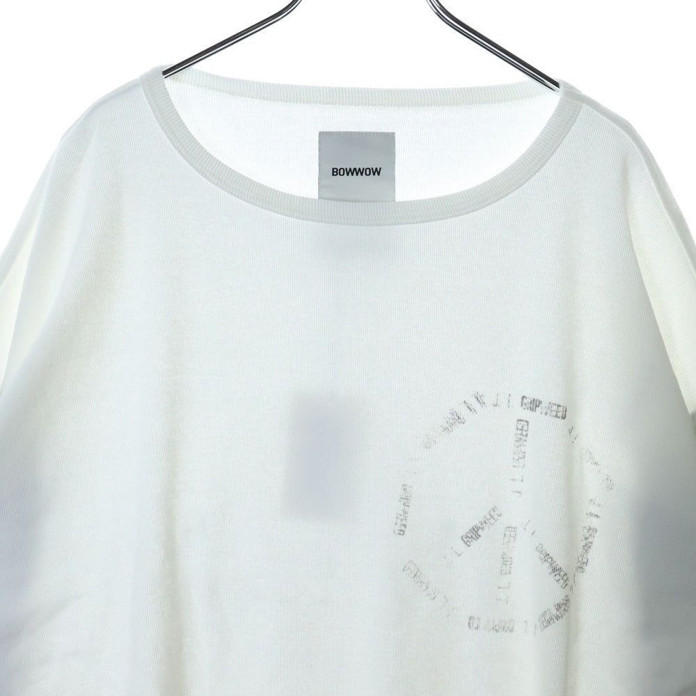 BOWWOW(バウワウ) 23AW JOHN PEACE BB CS ジョンピース 両面プリント 袖切替 七分丈Tシャツ カットソー ホワイト/オリーブ BW2302-JPBBC