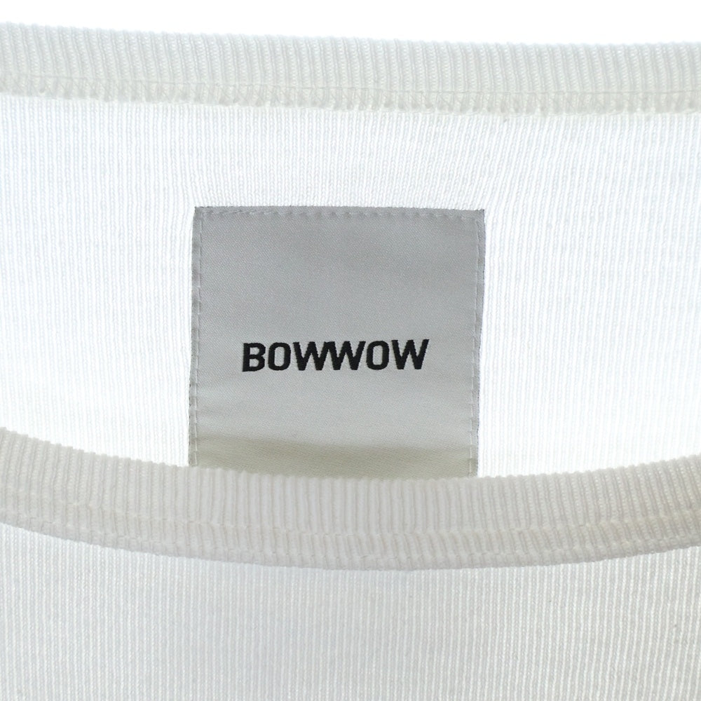 BOWWOW(バウワウ) 23AW JOHN PEACE BB CS ジョンピース 両面プリント 袖切替 七分丈Tシャツ カットソー ホワイト/オリーブ BW2302-JPBBC