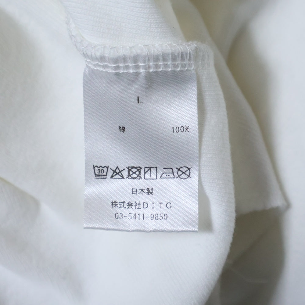 BOWWOW(バウワウ) 23AW JOHN PEACE BB CS ジョンピース 両面プリント 袖切替 七分丈Tシャツ カットソー ホワイト/オリーブ BW2302-JPBBC