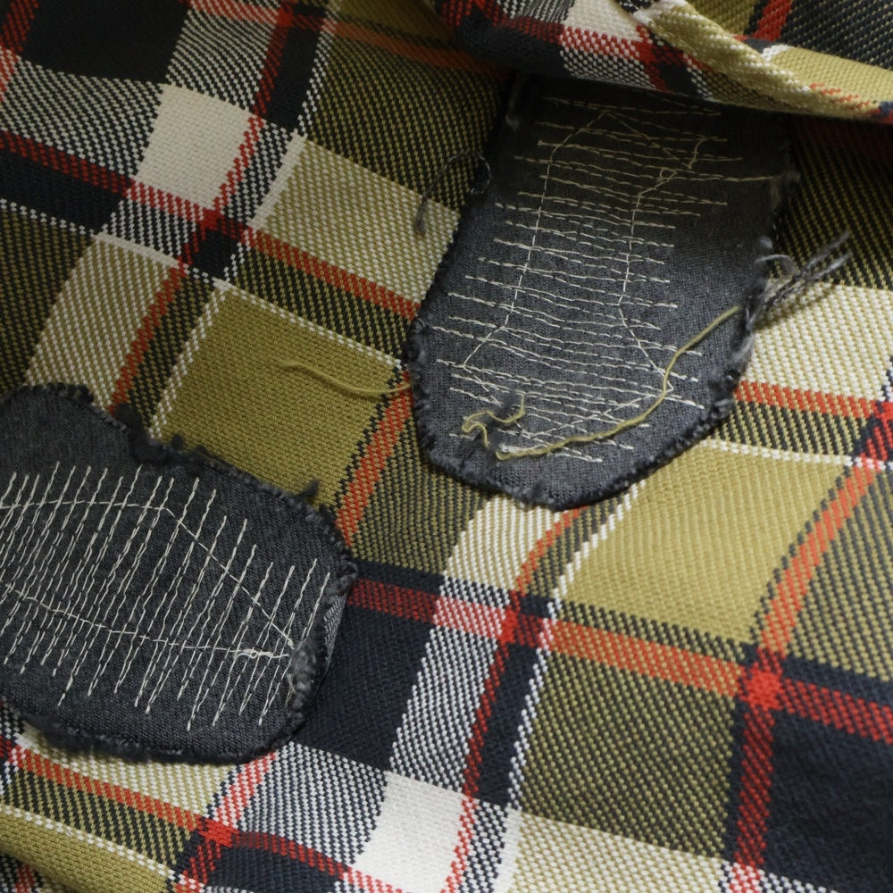 BOWWOW(バウワウ) 23AW REPAIR AGEING FLANNEL SHIRTS ダメージ加工 フランネルシャツ 長袖シャツ ベージュ BW2302-RAFS