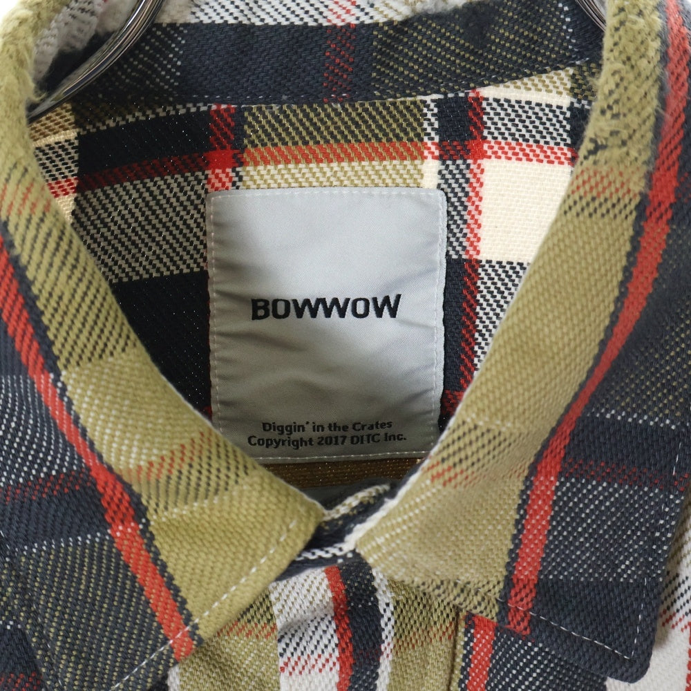 BOWWOW(バウワウ) 23AW REPAIR AGEING FLANNEL SHIRTS ダメージ加工 フランネルシャツ 長袖シャツ ベージュ BW2302-RAFS