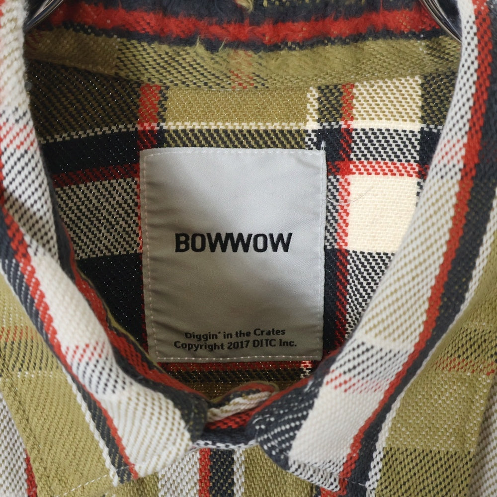 BOWWOW(バウワウ) 23AW REPAIR AGEING FLANNEL SHIRTS ダメージ加工 フランネルシャツ 長袖シャツ ベージュ BW2302-RAFS