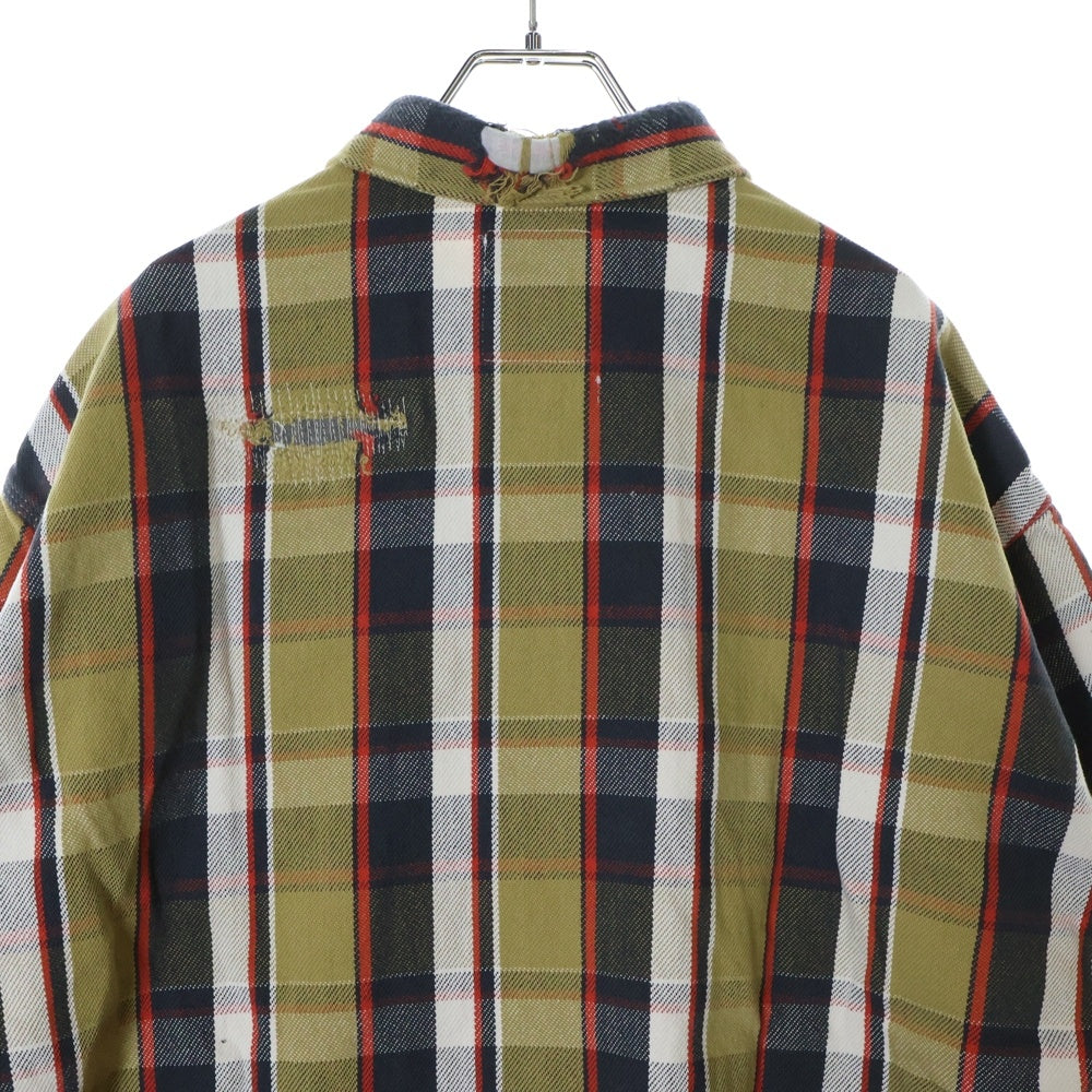 BOWWOW(バウワウ) 23AW REPAIR AGEING FLANNEL SHIRTS ダメージ加工 フランネルシャツ 長袖シャツ ベージュ BW2302-RAFS