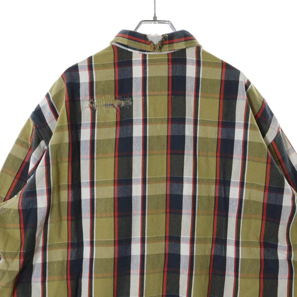 BOWWOW(バウワウ) 23AW REPAIR AGEING FLANNEL SHIRTS ダメージ加工 フランネルシャツ 長袖シャツ ベージュ BW2302-RAFS