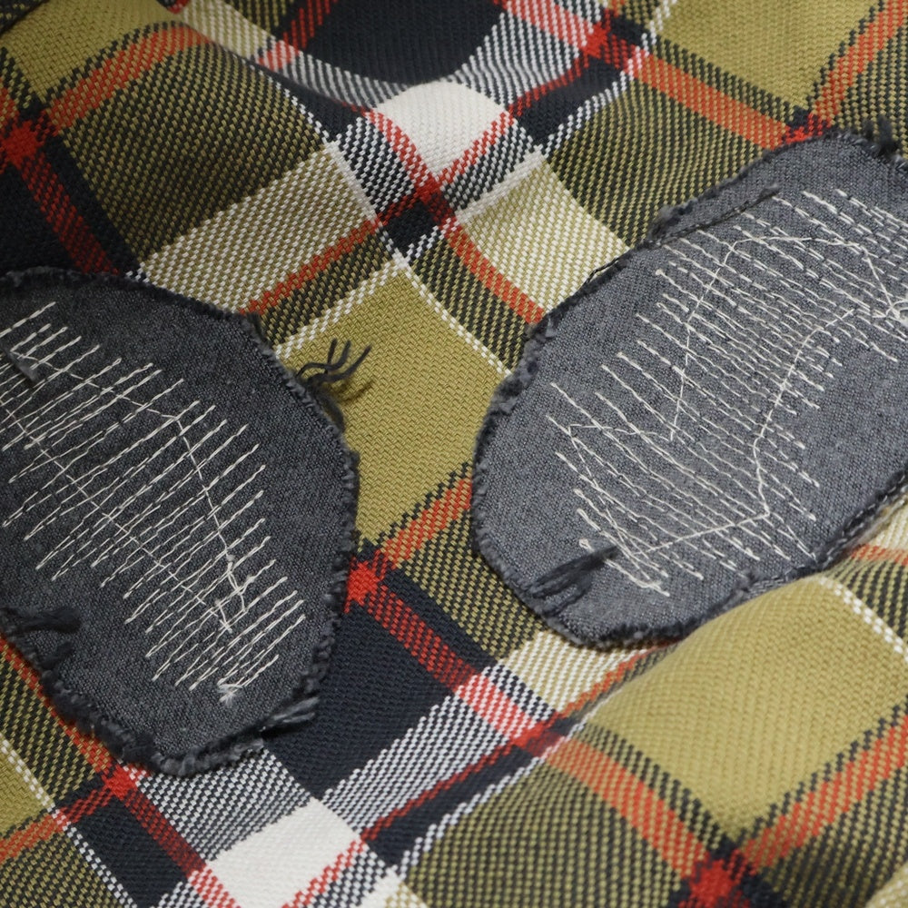 BOWWOW(バウワウ) 23AW REPAIR AGEING FLANNEL SHIRTS ダメージ加工 フランネルシャツ 長袖シャツ ベージュ BW2302-RAFS