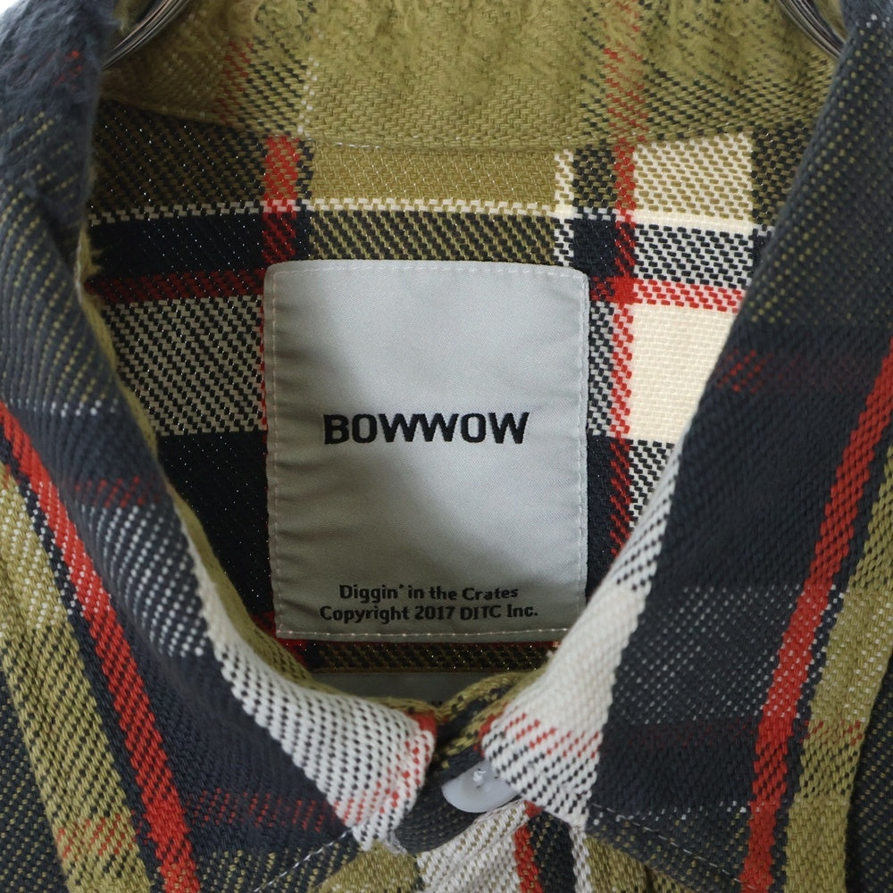 BOWWOW(バウワウ) 23AW REPAIR AGEING FLANNEL SHIRTS ダメージ加工 フランネルシャツ 長袖シャツ ベージュ BW2302-RAFS