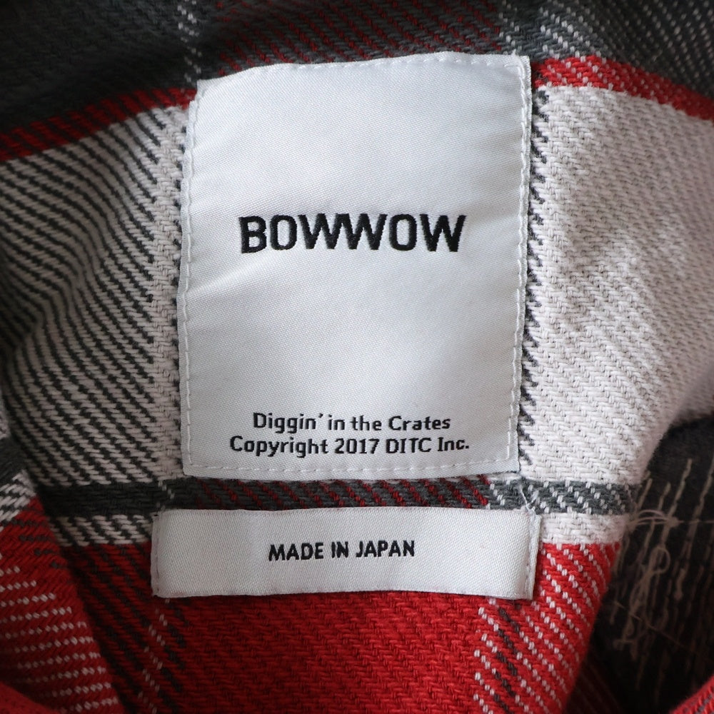 BOWWOW(バウワウ) 23AW REPAIR AGEING FLANNEL SHIRTS ダメージ加工 フランネルシャツ 長袖シャツ レッド BW2302-RAFS
