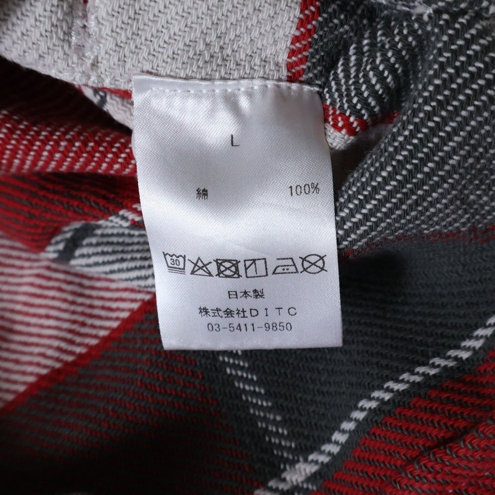 BOWWOW(バウワウ) 23AW REPAIR AGEING FLANNEL SHIRTS ダメージ加工 フランネルシャツ 長袖シャツ レッド BW2302-RAFS