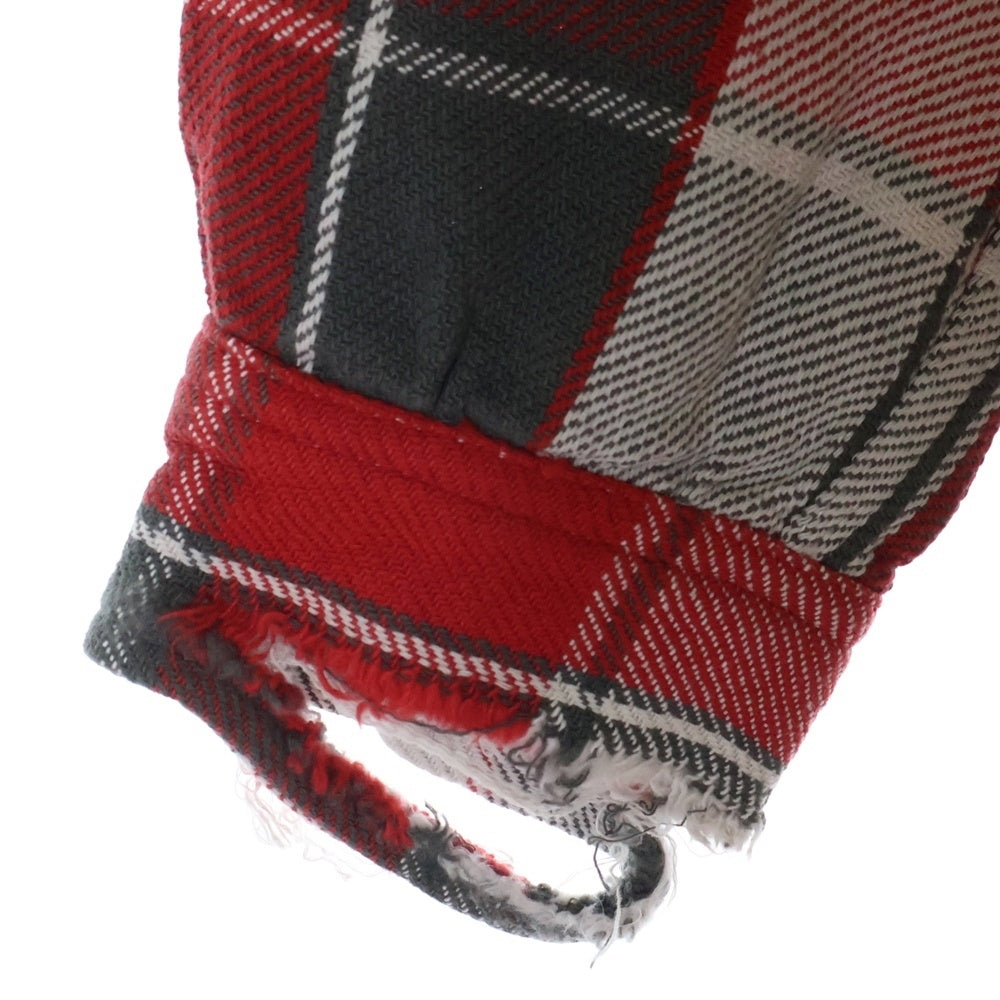BOWWOW(バウワウ) 23AW REPAIR AGEING FLANNEL SHIRTS ダメージ加工 フランネルシャツ 長袖シャツ レッド BW2302-RAFS