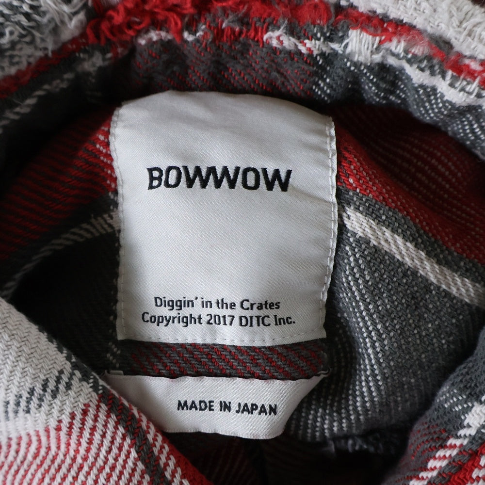 BOWWOW(バウワウ) 23AW REPAIR AGEING FLANNEL SHIRTS ダメージ加工 フランネルシャツ 長袖シャツ レッド BW2302-RAFS