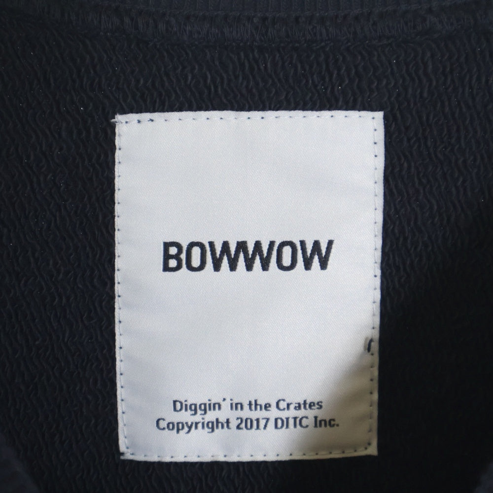 BOWWOW(バウワウ) 23AW ×Disney SNOW WHITE SWEAT SHIRTS スノーホワイト 白雪姫 フロントプリント クルーネックスウェット トレーナー ブラック BW2302-SWSS