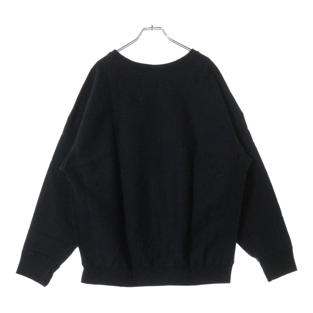 BOWWOW(バウワウ) 23AW ×Disney SNOW WHITE SWEAT SHIRTS スノーホワイト 白雪姫 フロントプリント クルーネックスウェット トレーナー ブラック BW2302-SWSS