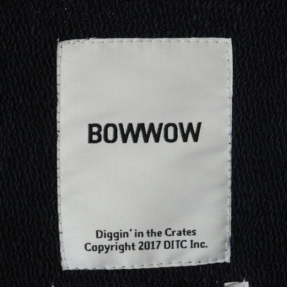 BOWWOW(バウワウ) 23AW ×Disney SNOW WHITE SWEAT SHIRTS スノーホワイト 白雪姫 フロントプリント クルーネックスウェット トレーナー ブラック BW2302-SWSS