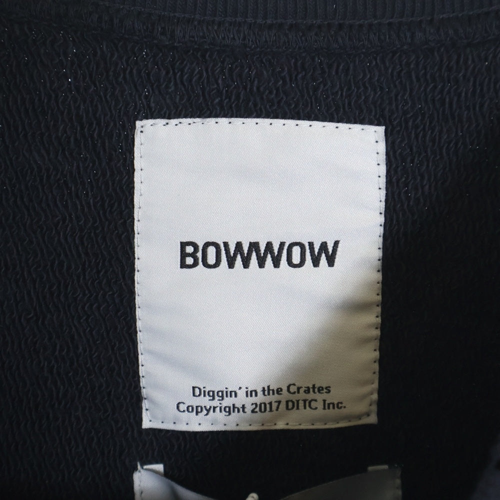 BOWWOW(バウワウ) 23AW ×Disney SNOW WHITE SWEAT SHIRTS スノーホワイト 白雪姫 フロントプリント クルーネックスウェット トレーナー ブラック BW2302-SWSS