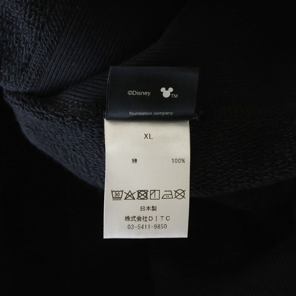 BOWWOW(バウワウ) 23AW ×Disney SNOW WHITE SWEAT SHIRTS スノーホワイト 白雪姫 フロントプリント クルーネックスウェット トレーナー ブラック BW2302-SWSS