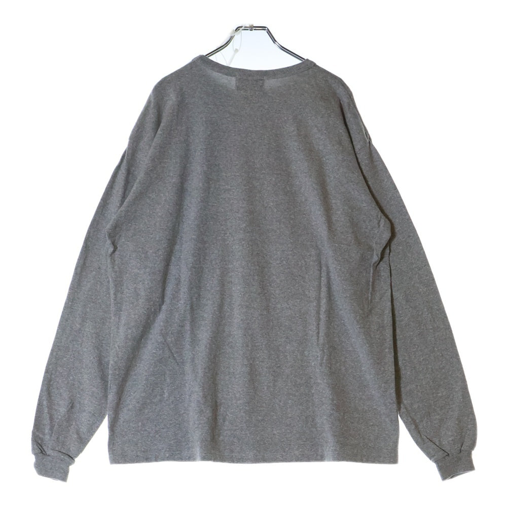 BOWWOW(バウワウ) 23AW USN 5TH AVE 88/12 LS カレッジロゴプリント パッチワーク ロングスリーブ 長袖Tシャツ グレー BW2302-U581L