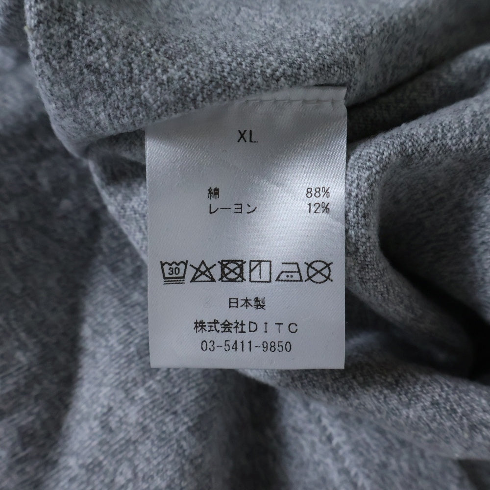 BOWWOW(バウワウ) 23AW USN 5TH AVE 88/12 LS カレッジロゴプリント パッチワーク ロングスリーブ 長袖Tシャツ グレー BW2302-U581L