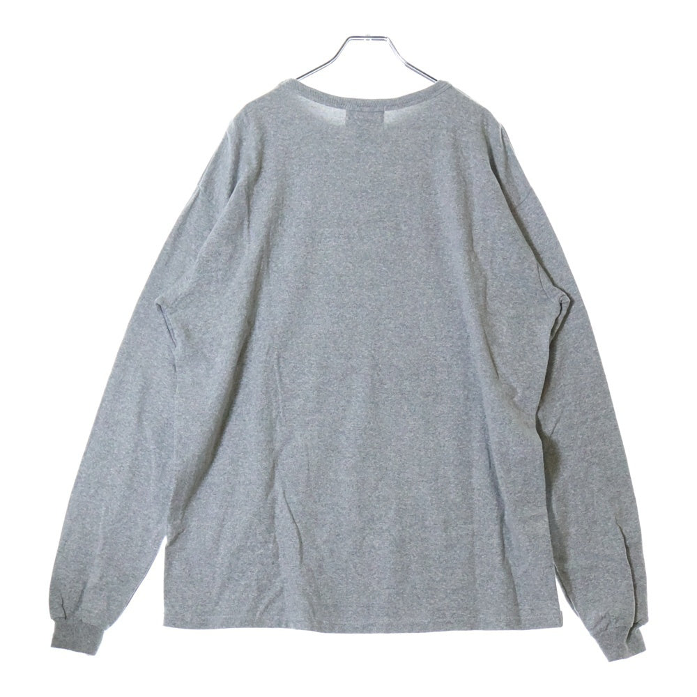 BOWWOW(バウワウ) 23AW USN 5TH AVE 88/12 LS カレッジロゴプリント パッチワーク ロングスリーブ 長袖Tシャツ グレー BW2302-U581L