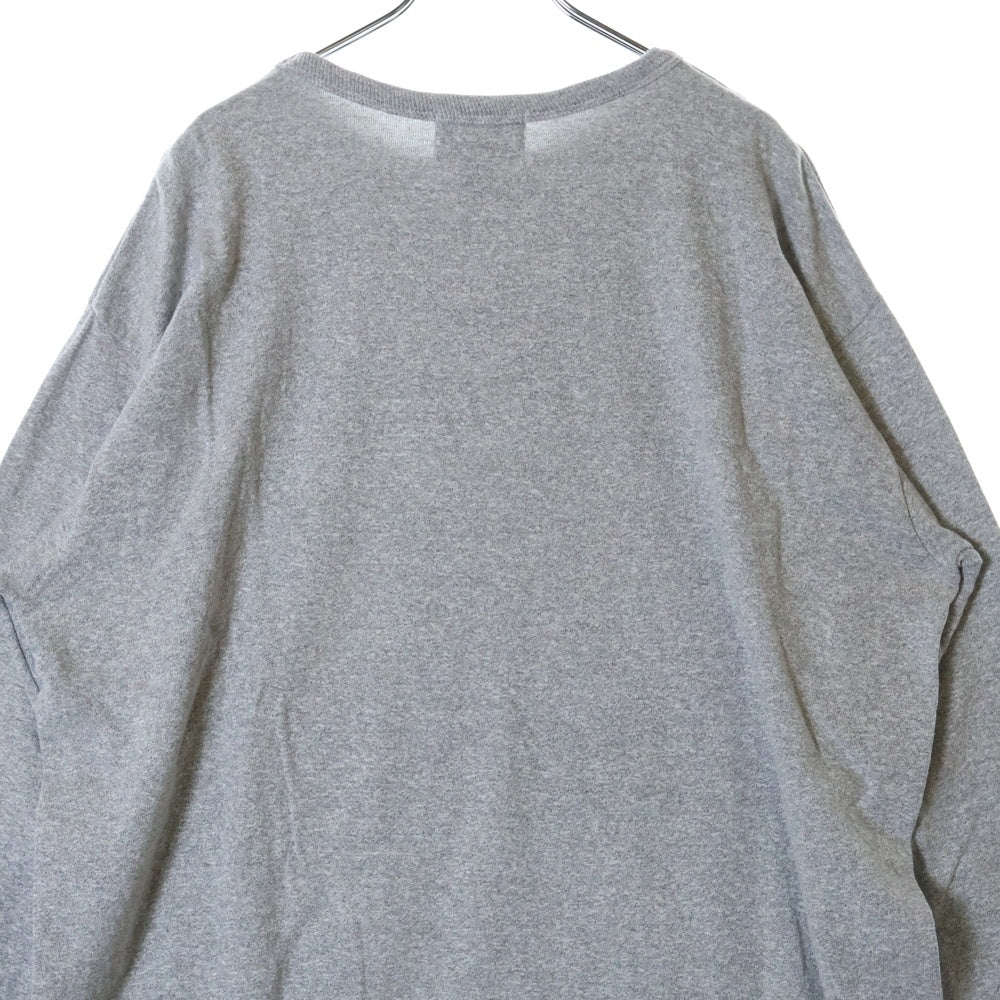 BOWWOW(バウワウ) 23AW USN 5TH AVE 88/12 LS カレッジロゴプリント パッチワーク ロングスリーブ 長袖Tシャツ グレー BW2302-U581L