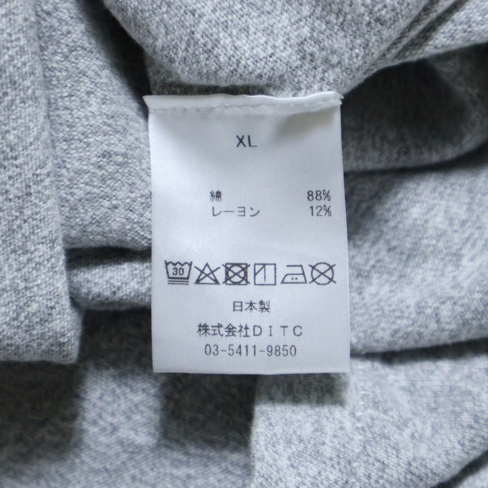BOWWOW(バウワウ) 23AW USN 5TH AVE 88/12 LS カレッジロゴプリント パッチワーク ロングスリーブ 長袖Tシャツ グレー BW2302-U581L