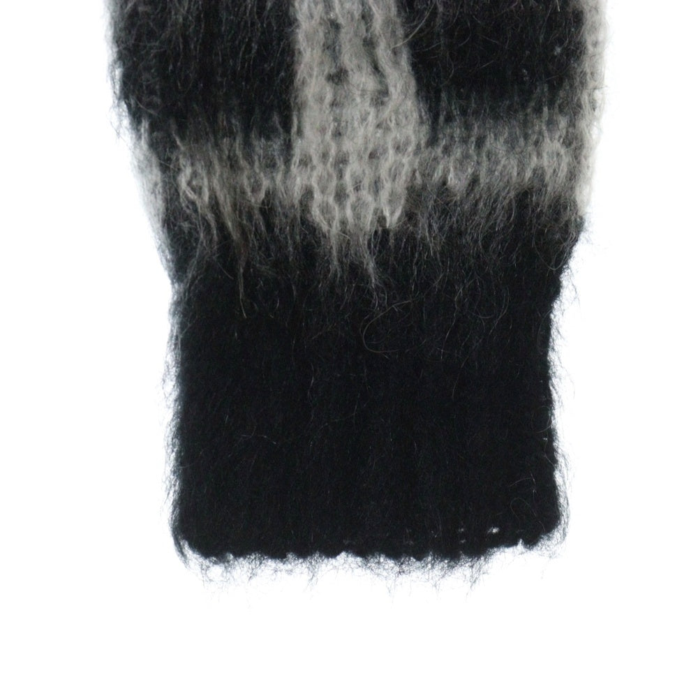 MARNI(マルニ) 23AW NYLON MOHAIR KNIT CARDIGAN チェック ナイロン モヘヤ ニットカーディガン ブラック/ホワイト CDMG0115Q0UFU161