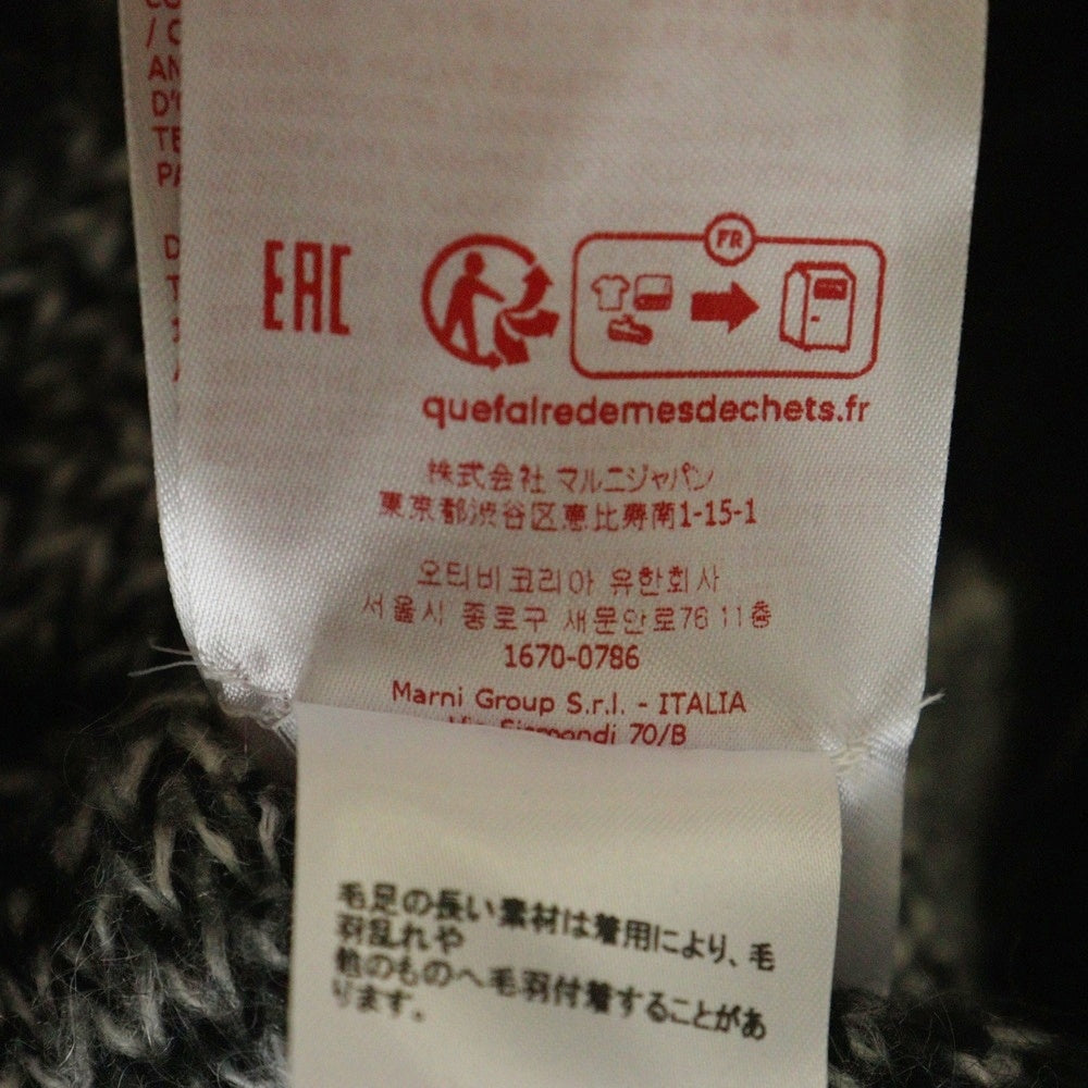 MARNI(マルニ) 23AW NYLON MOHAIR KNIT CARDIGAN チェック ナイロン モヘヤ ニットカーディガン ブラック/ホワイト CDMG0115Q0UFU161