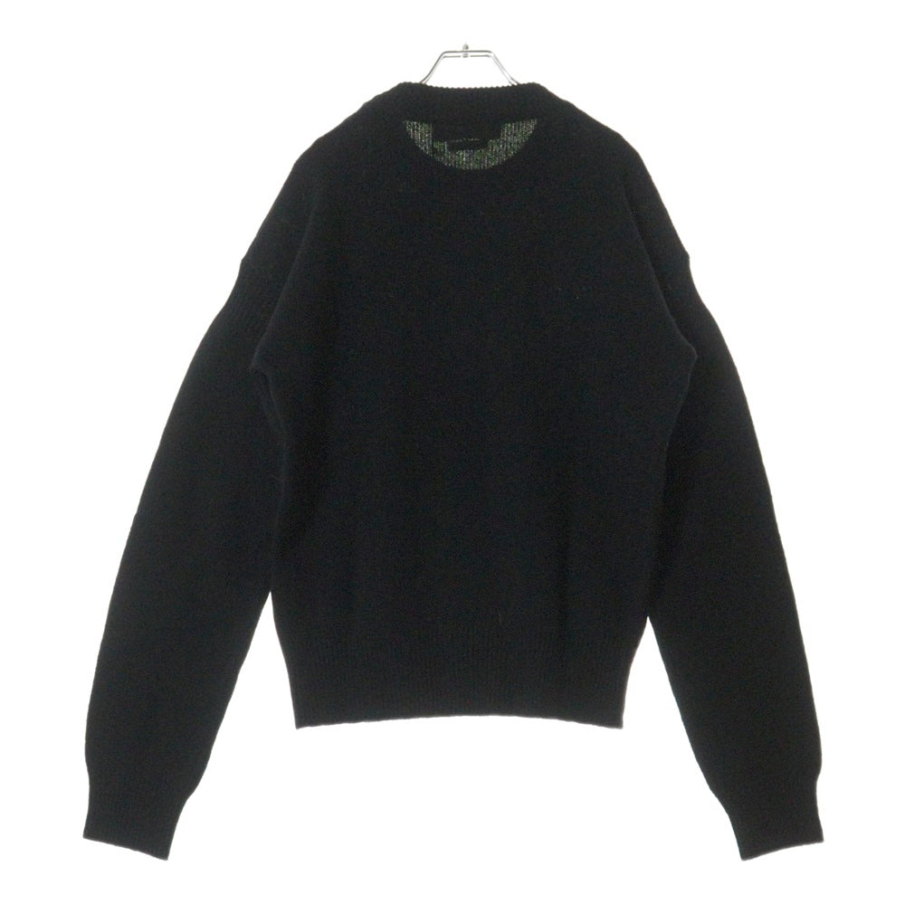 MARNI(マルニ) 23AW ROUNDNECK SWEATER フロントロゴモヘヤ クルーネックニット セーター ブラック/ホワイト GCMG0353Q0UFH942