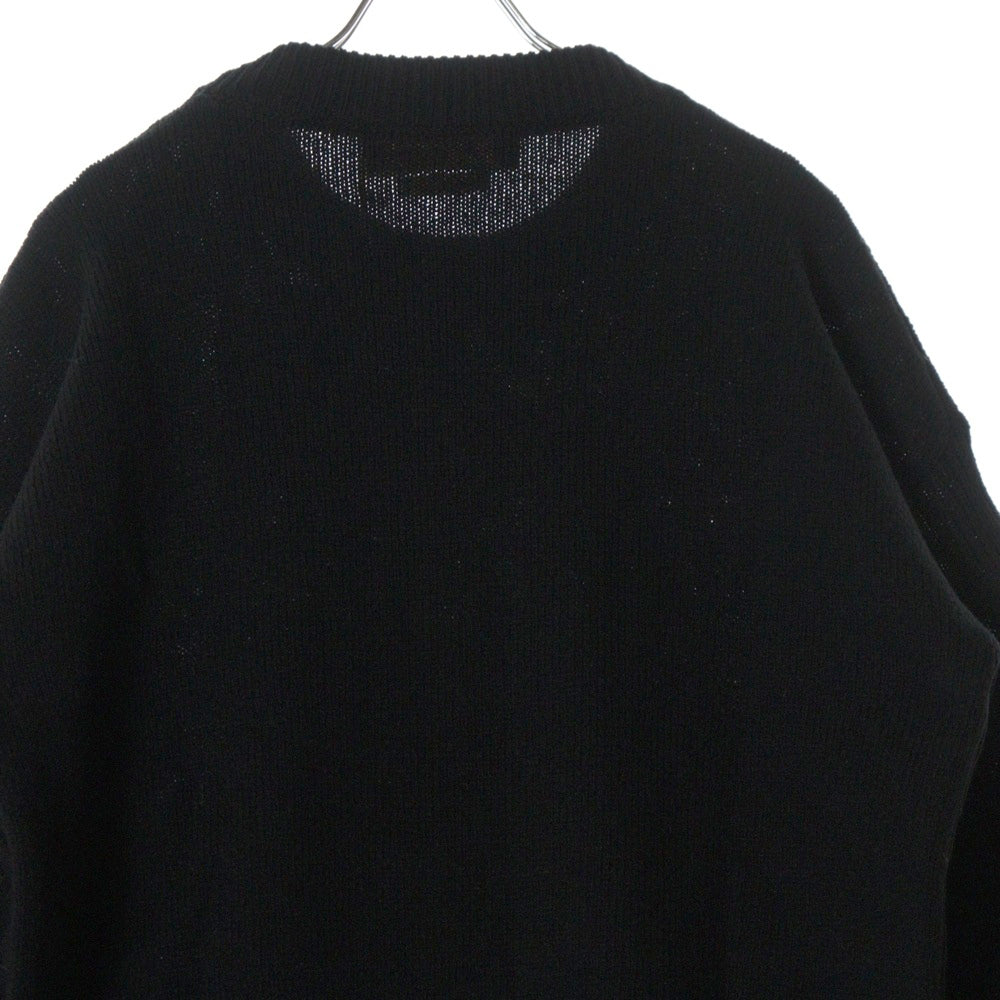 MARNI(マルニ) 23AW ROUNDNECK SWEATER フロントロゴモヘヤ クルーネックニット セーター ブラック/ホワイト GCMG0353Q0UFH942