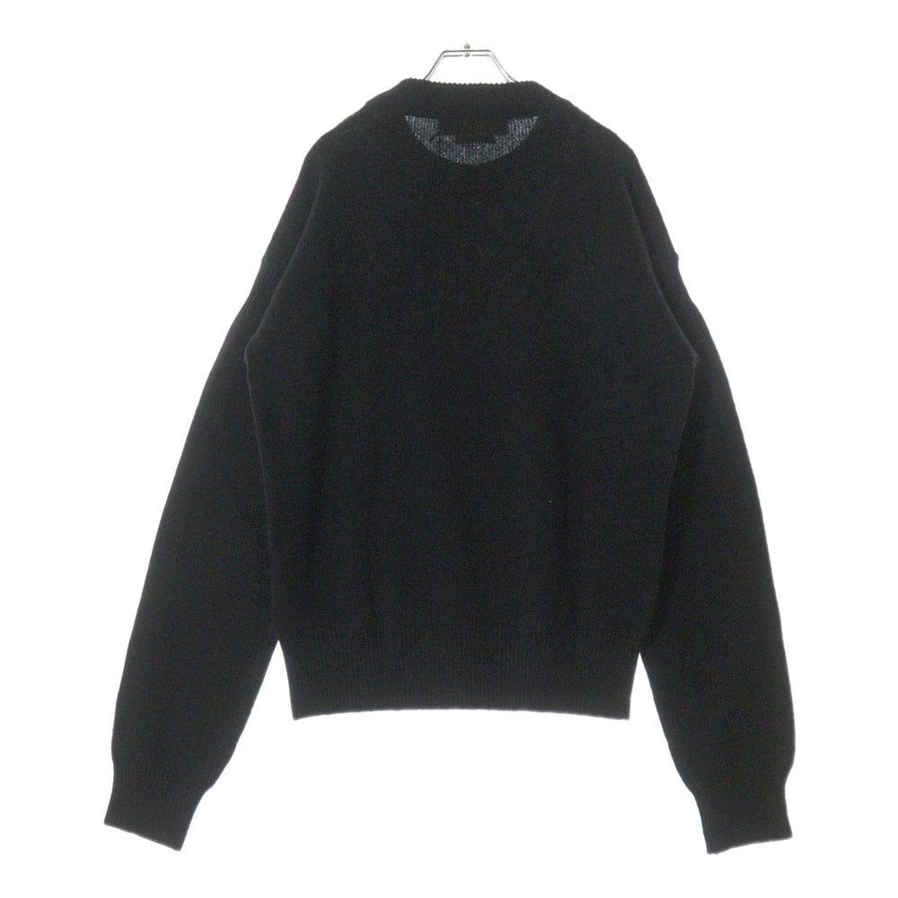 MARNI(マルニ) 23AW ROUNDNECK SWEATER フロントロゴモヘヤ クルーネックニット セーター ブラック/ホワイト GCMG0353Q0UFH942