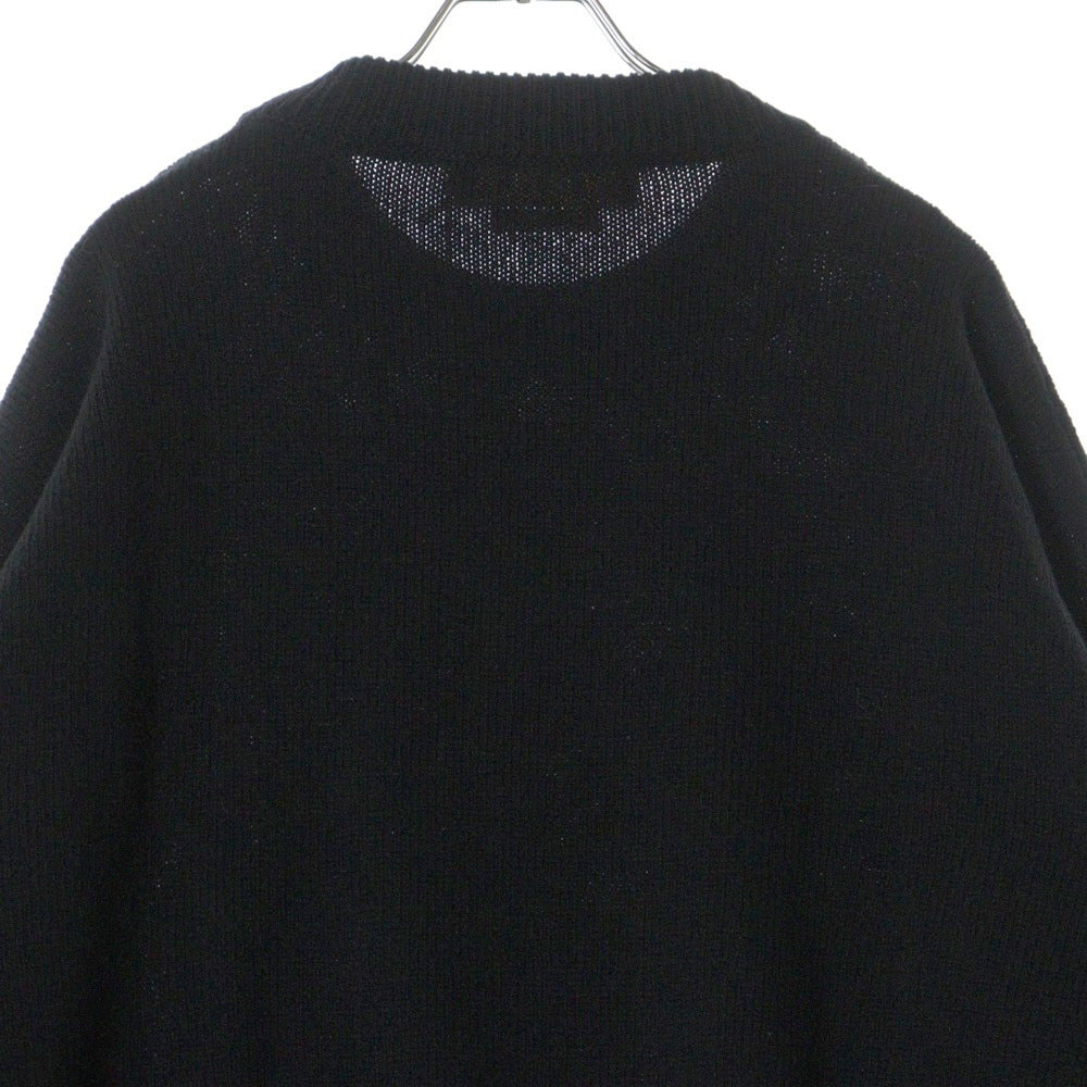 MARNI(マルニ) 23AW ROUNDNECK SWEATER フロントロゴモヘヤ クルーネックニット セーター ブラック/ホワイト GCMG0353Q0UFH942