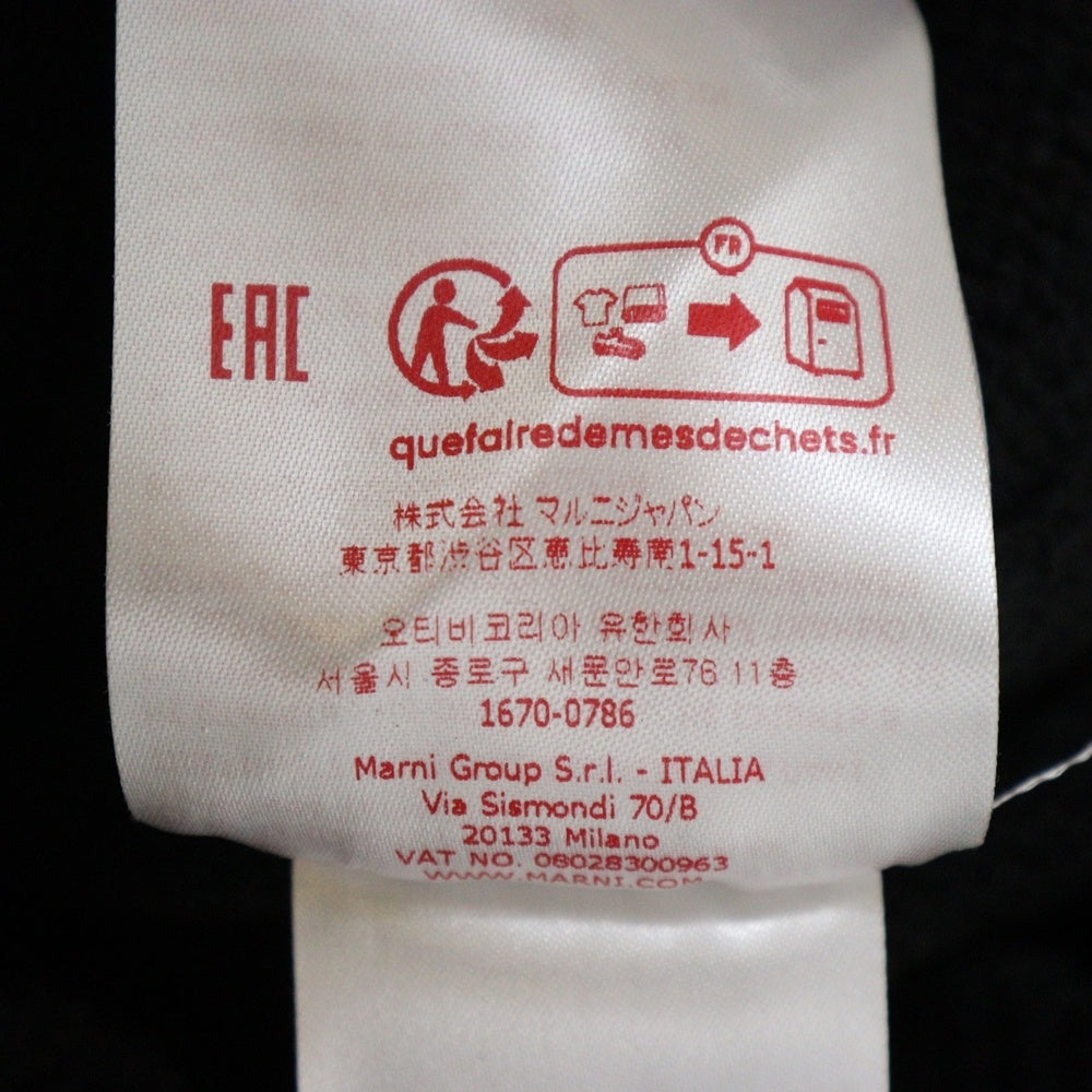 MARNI(マルニ) 23AW ROUNDNECK SWEATER フロントロゴモヘヤ クルーネックニット セーター ブラック/ホワイト GCMG0353Q0UFH942