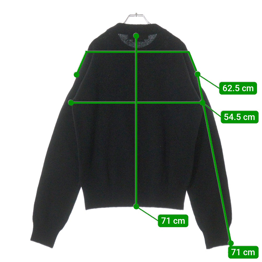MARNI(マルニ) 23AW ROUNDNECK SWEATER フロントロゴモヘヤ クルーネックニット セーター ブラック/ホワイト GCMG0353Q0UFH942