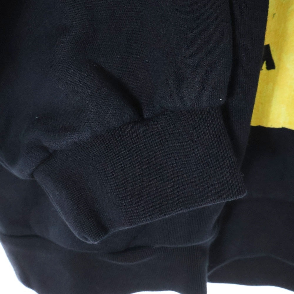 MARNI(マルニ) 23AW SLOGAN PRINT SWEATSHIRT フロントロゴ スローガンプリント プルオーバーパーカー フーディ ブラック/イエロー FUMU0067PE