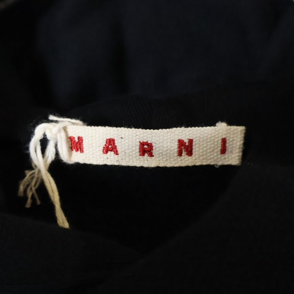 MARNI(マルニ) 23AW CHECK SWEATSHIRT 袖チェック切替 プルオーバーパーカー フーディ ブラック FUMU0110Q5