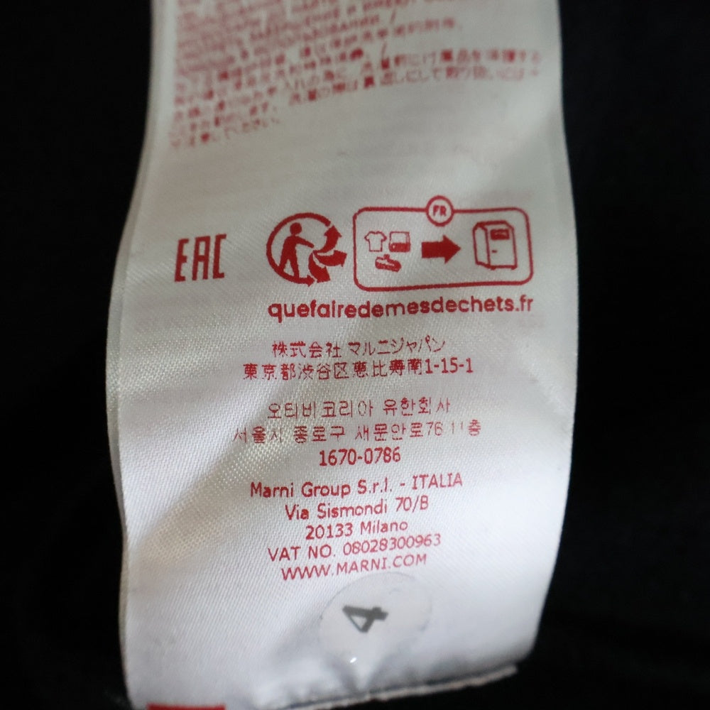 MARNI(マルニ) 23AW CHECK SWEATSHIRT 袖チェック切替 プルオーバーパーカー フーディ ブラック FUMU0110Q5