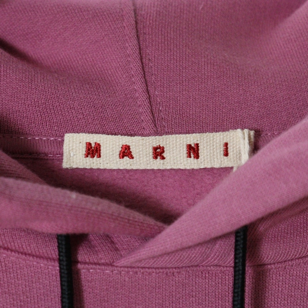 MARNI(マルニ) 23AW SLOGAN PRINT SWEATSHIRT フロントスローガンプリント プルオーバーパーカー フーディ パープル FUMU0073P9